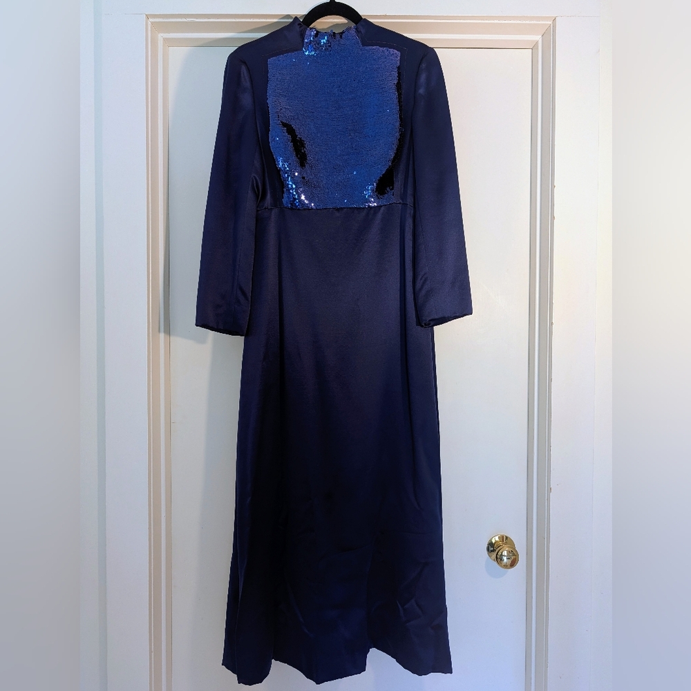 Vintage Galanos Couture Gown With Sequins And Belt